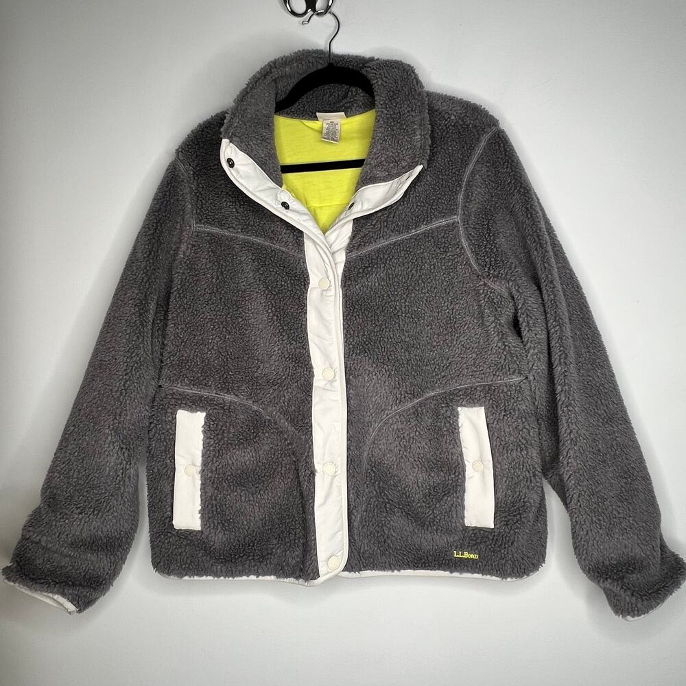 L.L. Bean Sherpa Fleece Snap Button Jacket Size XL - Picture 2 of 8